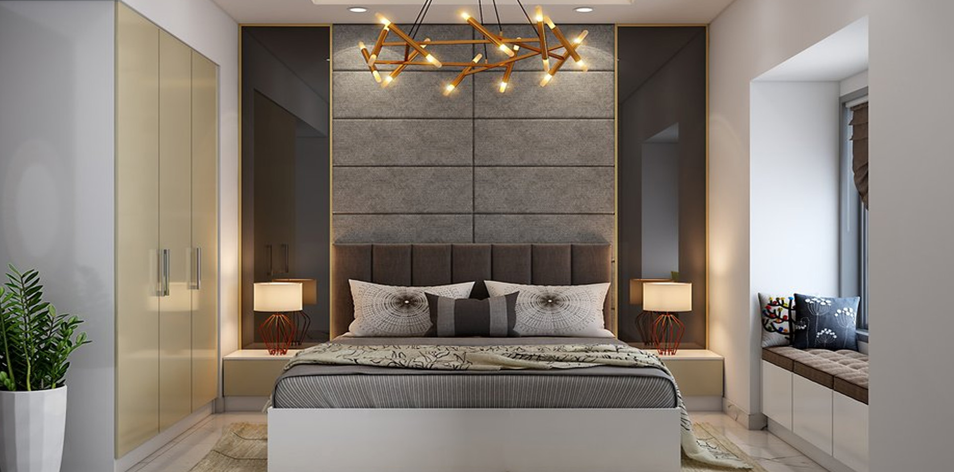 Luxury modular bedroom in Ahmedabad