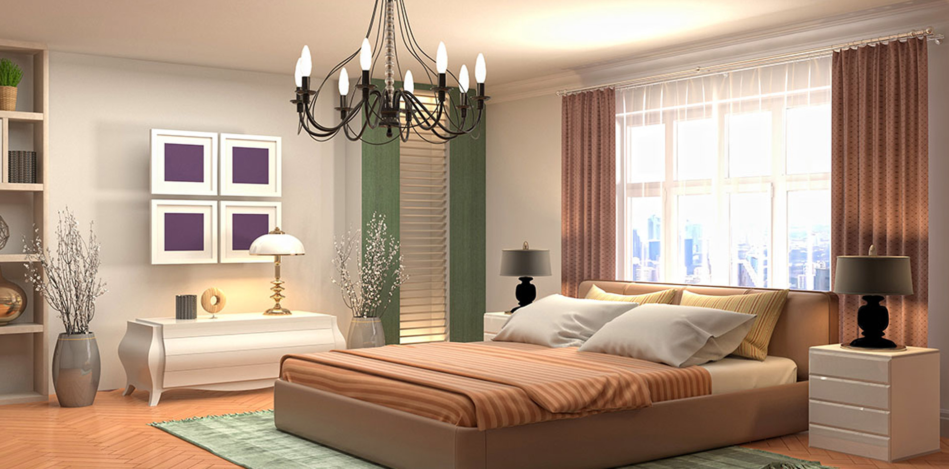 Stylish modular bedroom in Ahmedabad